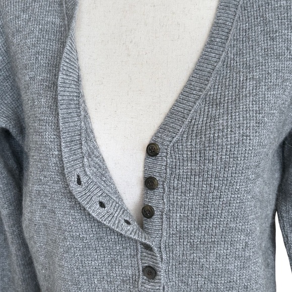 Madewell 1/2 Button Down Alpaca Wool Blend Pullover Sweater - XXS - Gray - Picture 4 of 9